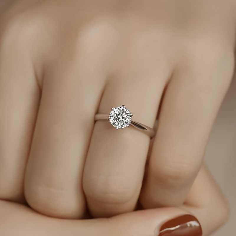 1 2 3 5 10ct Moissanite Promise Ring 925 Sterling Silver Engagement Wedding Ring